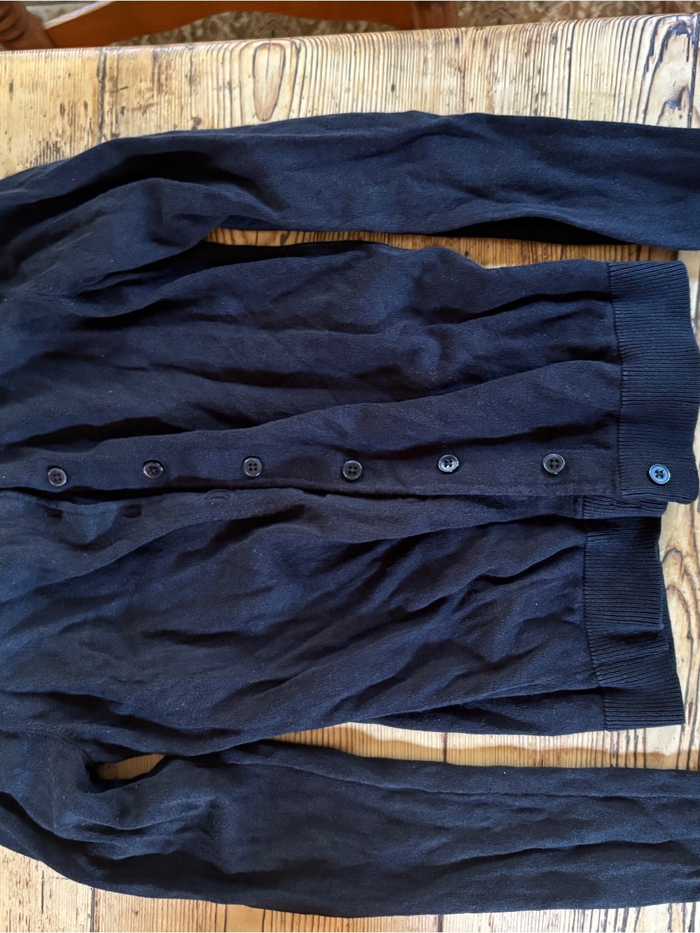 Ann Taylor Black Lightweight Button-Front Knit Jacket